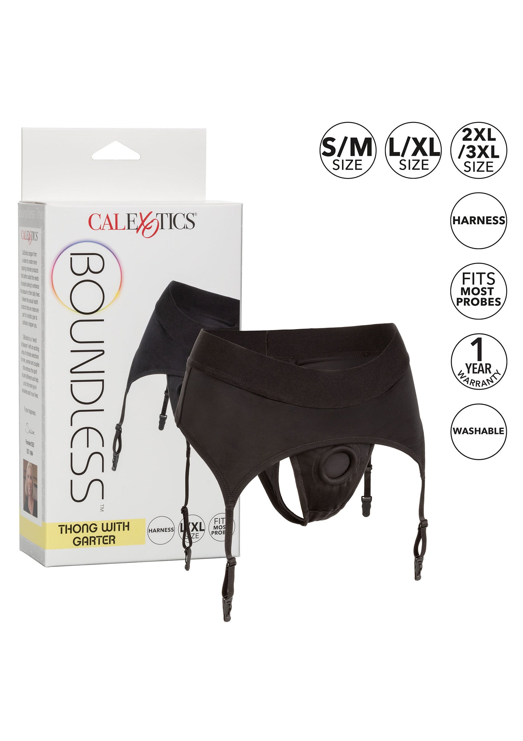 14237 calexotics boundless boundless thong with garter