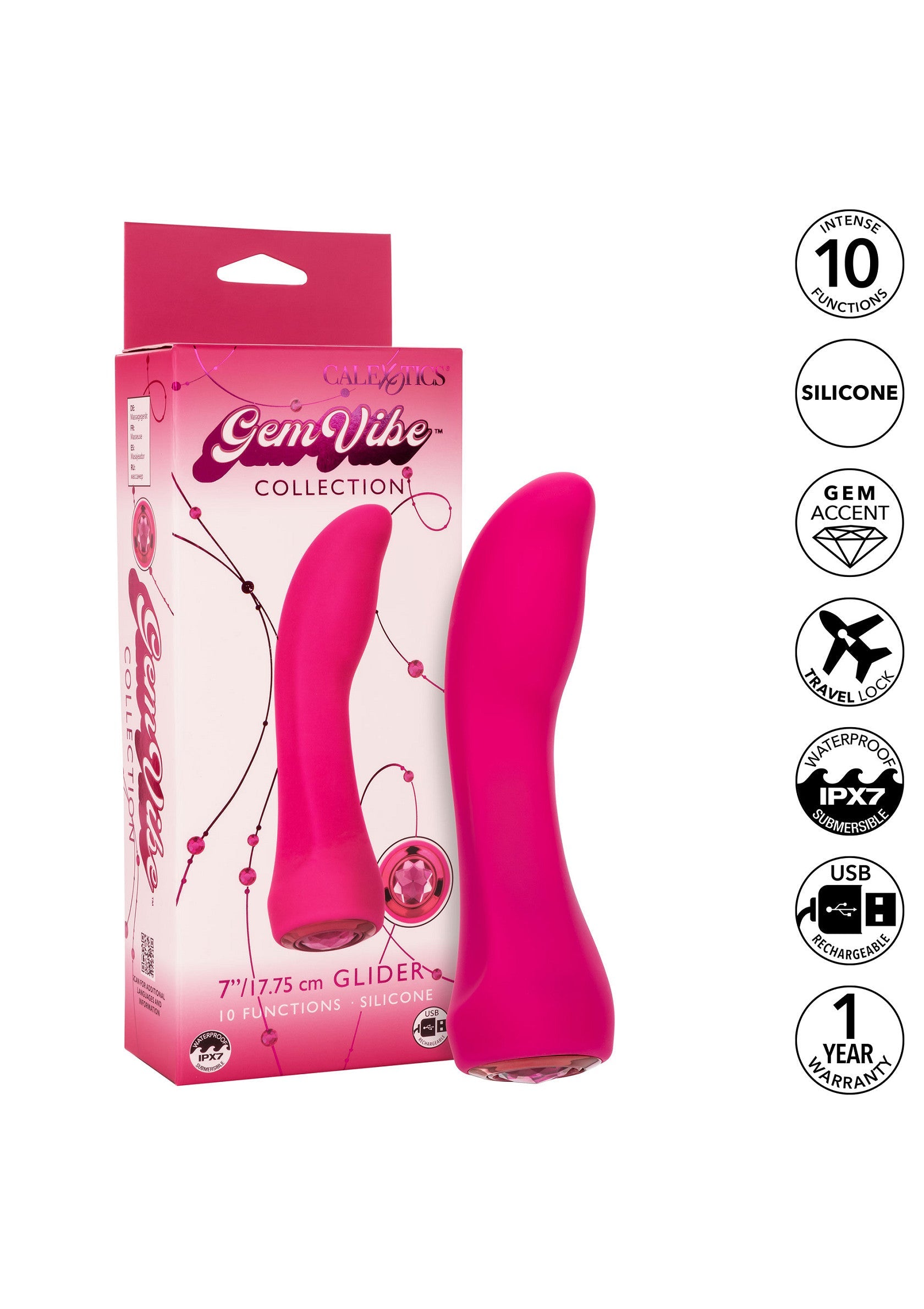 14328 calexotics gem vibe gem vibrator glider