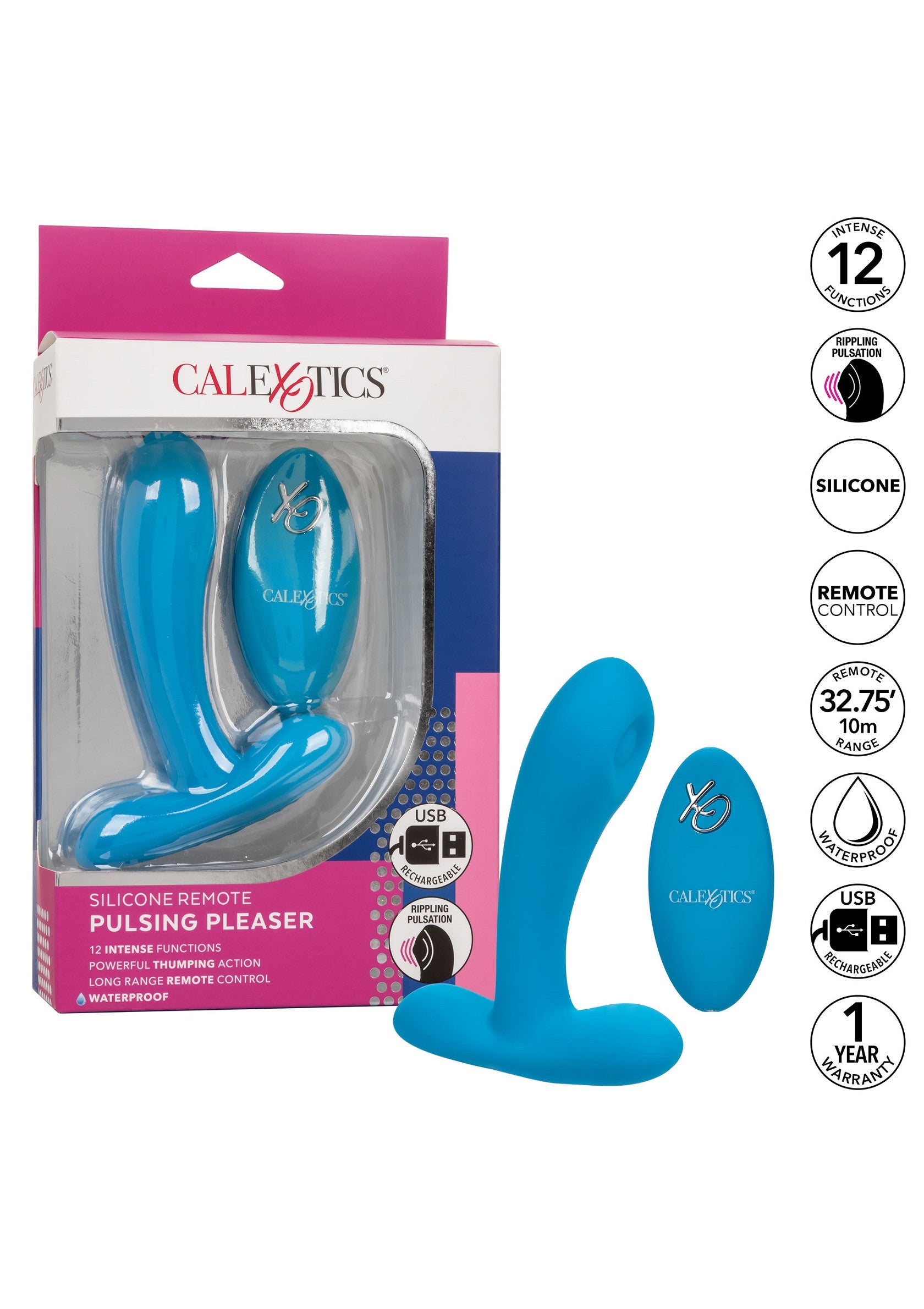 14531 calexotics remote controlled vibes silicone remote puls pleaser