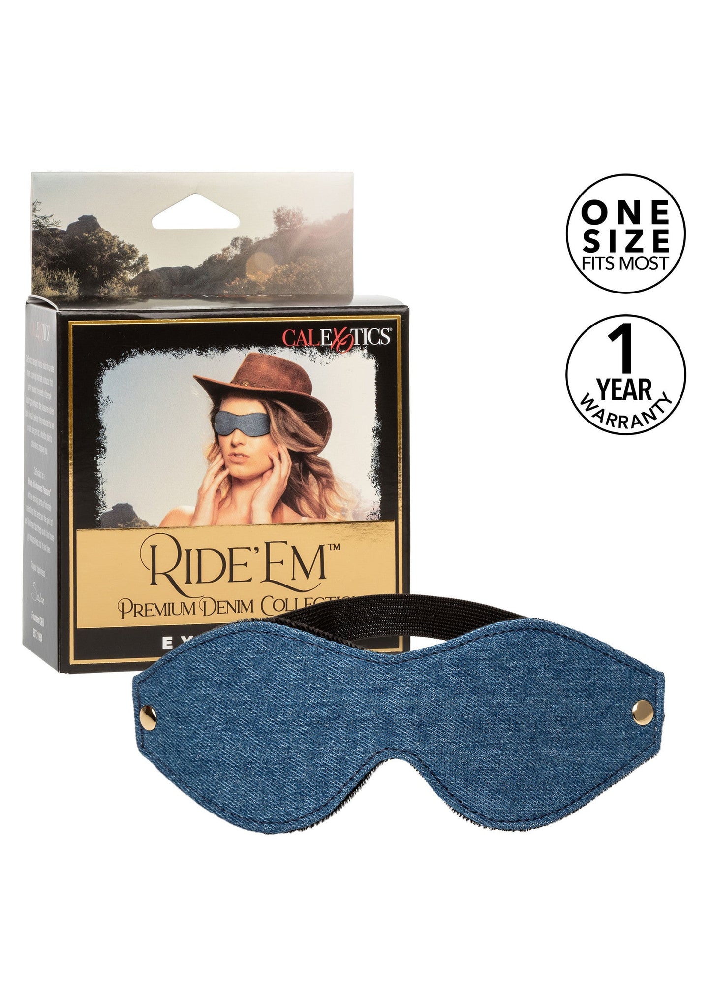 14642 calexotics ride em ride em denim eye mask
