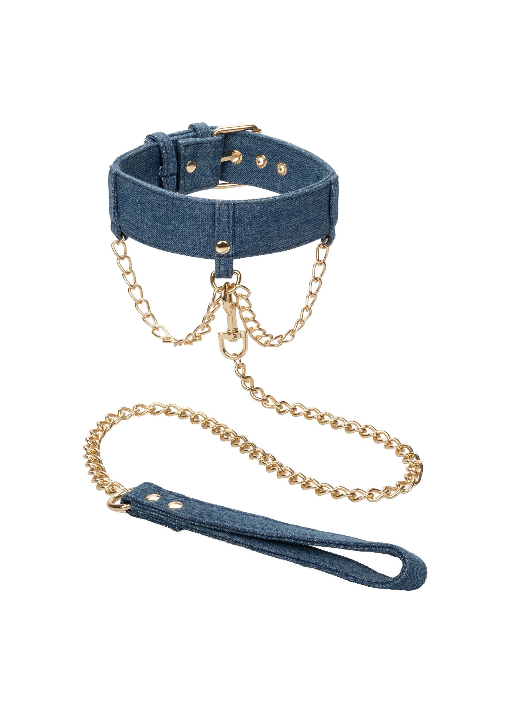 14647 calexotics ride em ride em denim collar leash