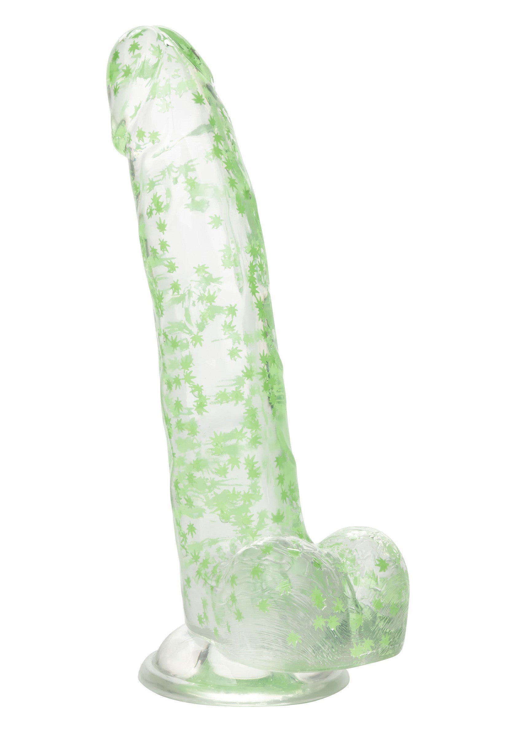 14729 calexotics naughty bits i leaf dick glow dildo