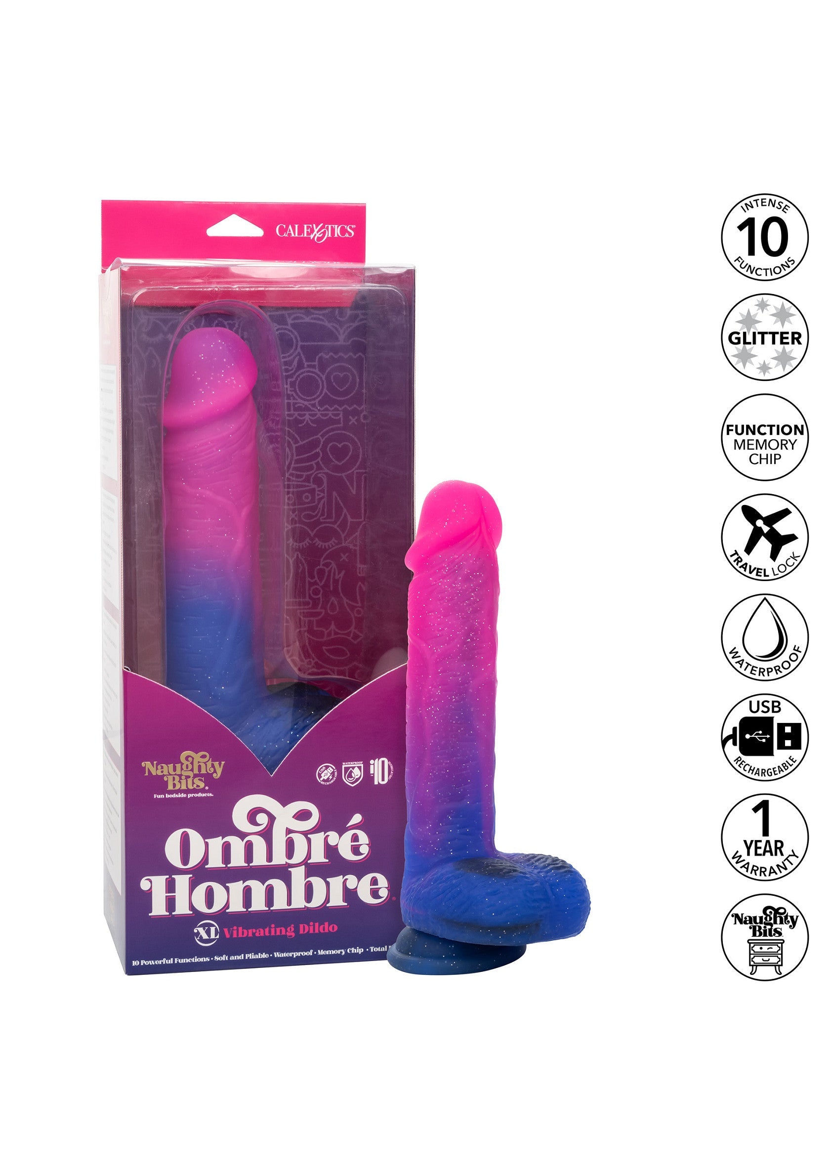 14730 calexotics naughty bits ombre hombre vibr dildo