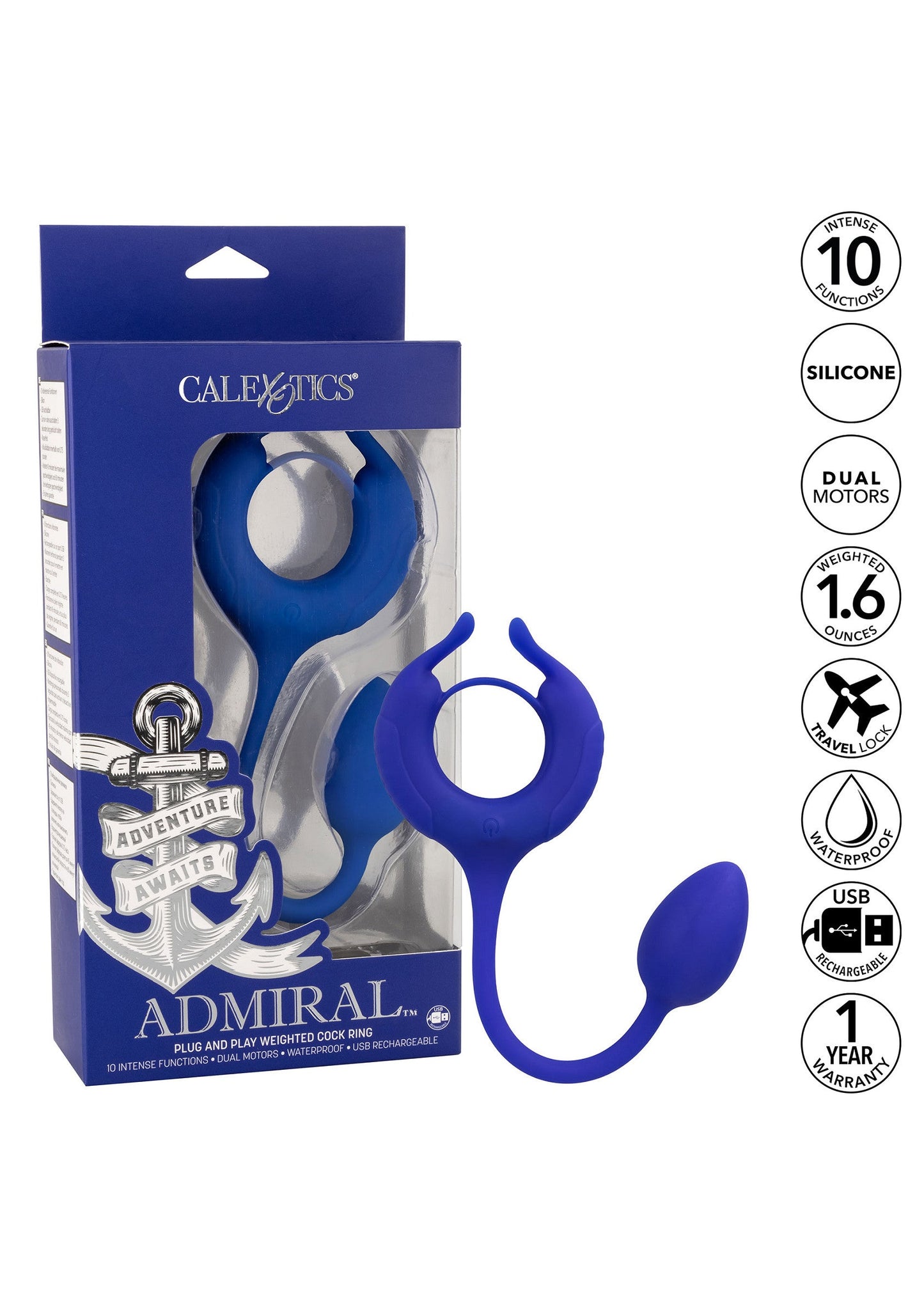 14796 calexotics admiral admiral weighted cock ring