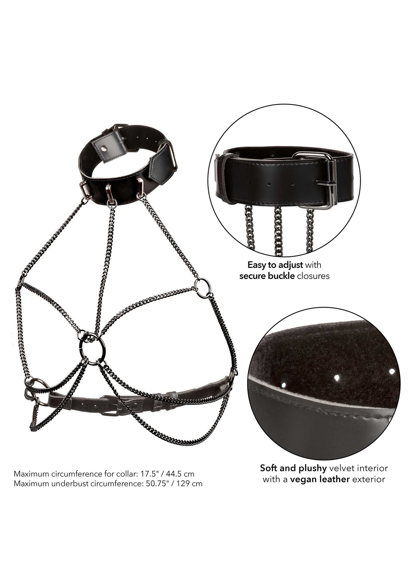 16705 calexotics euphoria chain collar harness plus