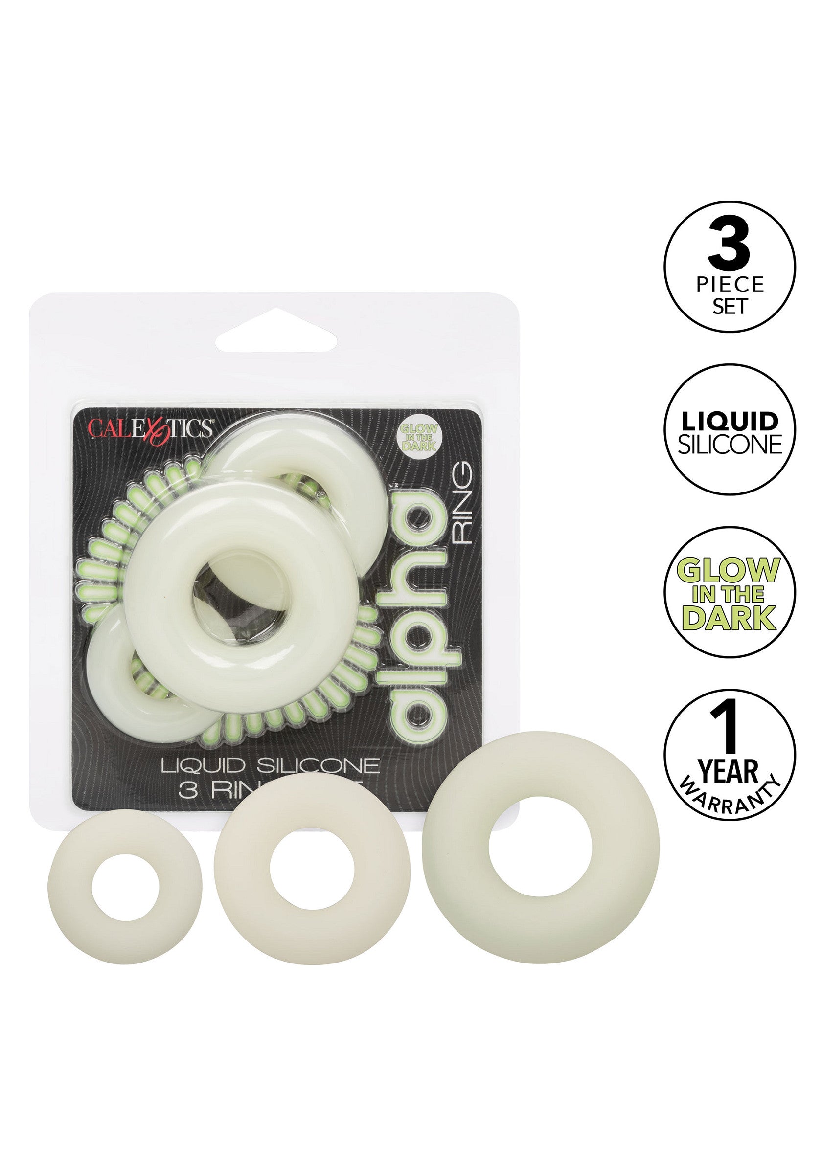 16745 calexotics alpha silicone 3 ring set