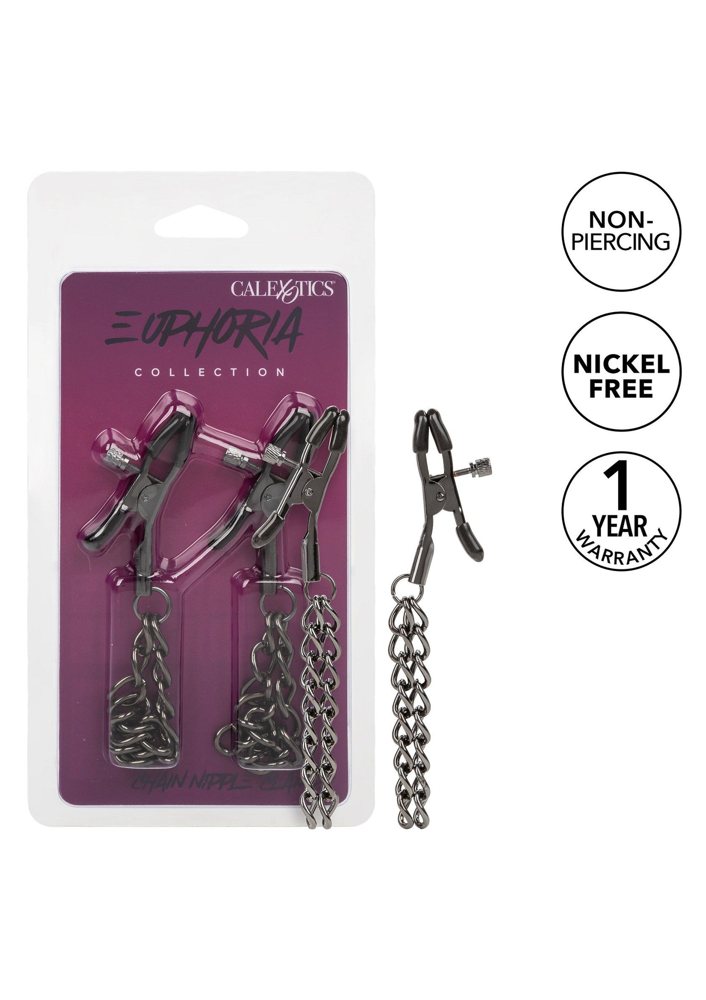 16770 calexotics euphoria chain nipple clamps