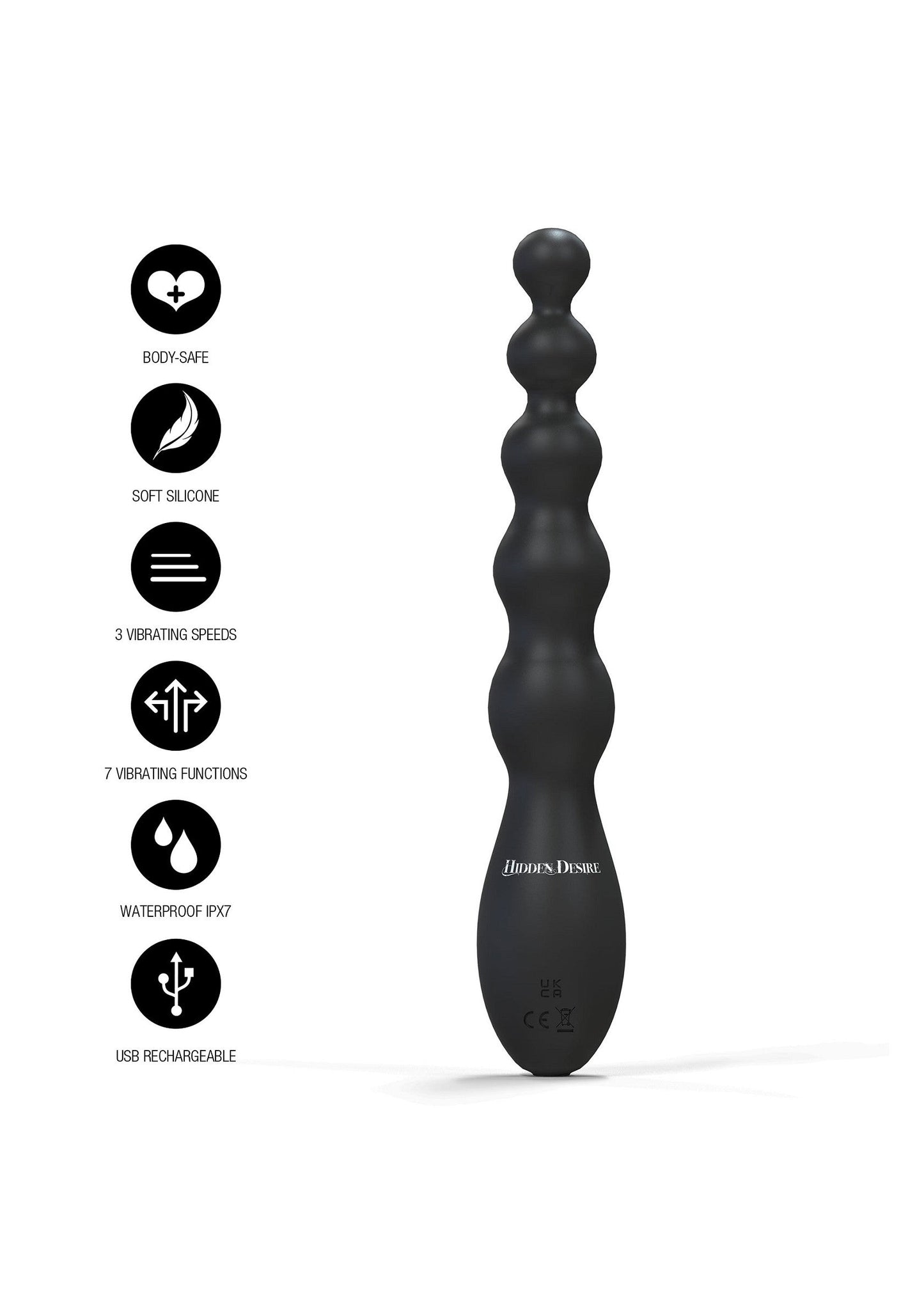 16818 hidden desire extreme beaded anal power vibrator
