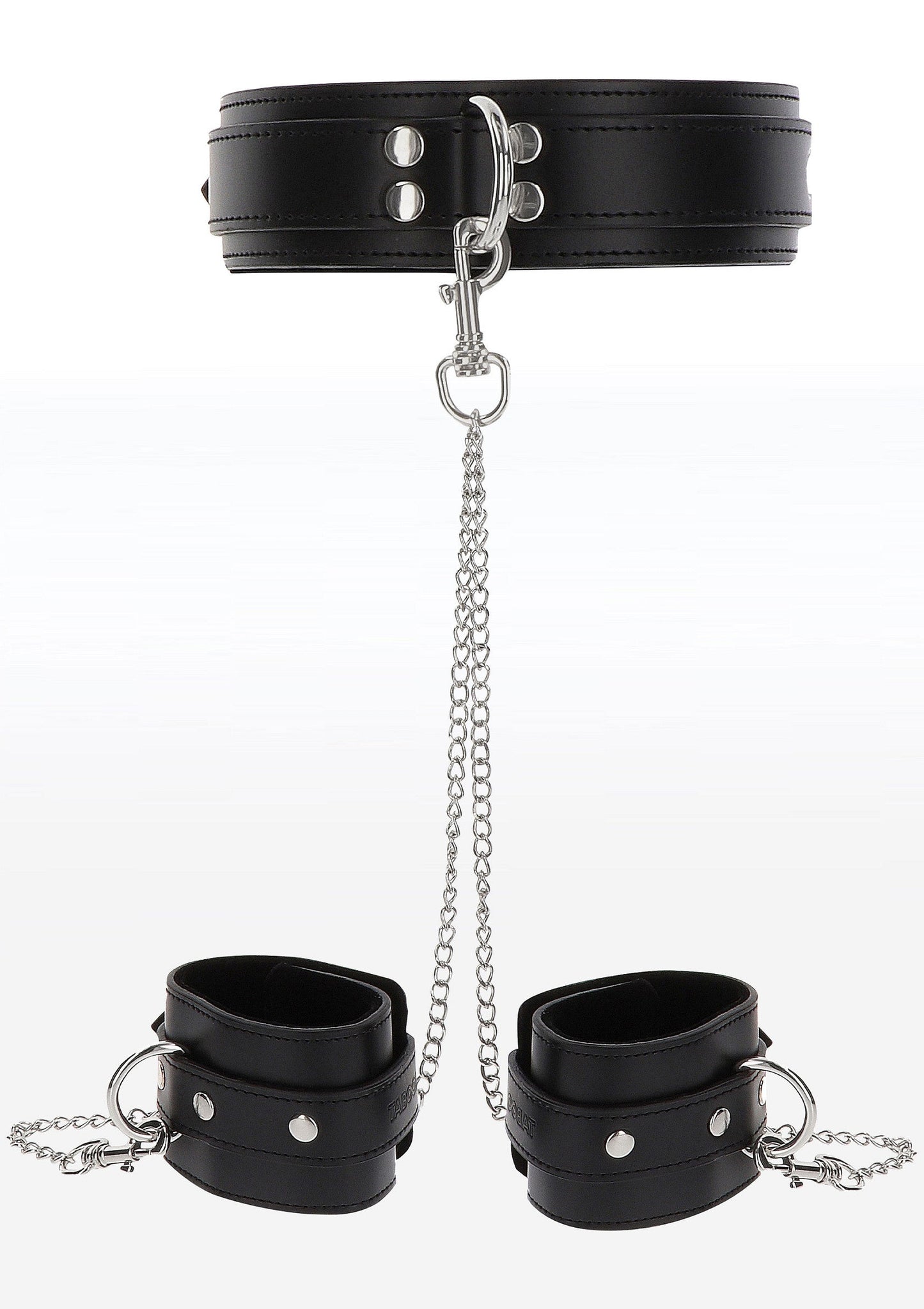 17104 taboom luxury bondage essentials heavy collar and wrist cuffs