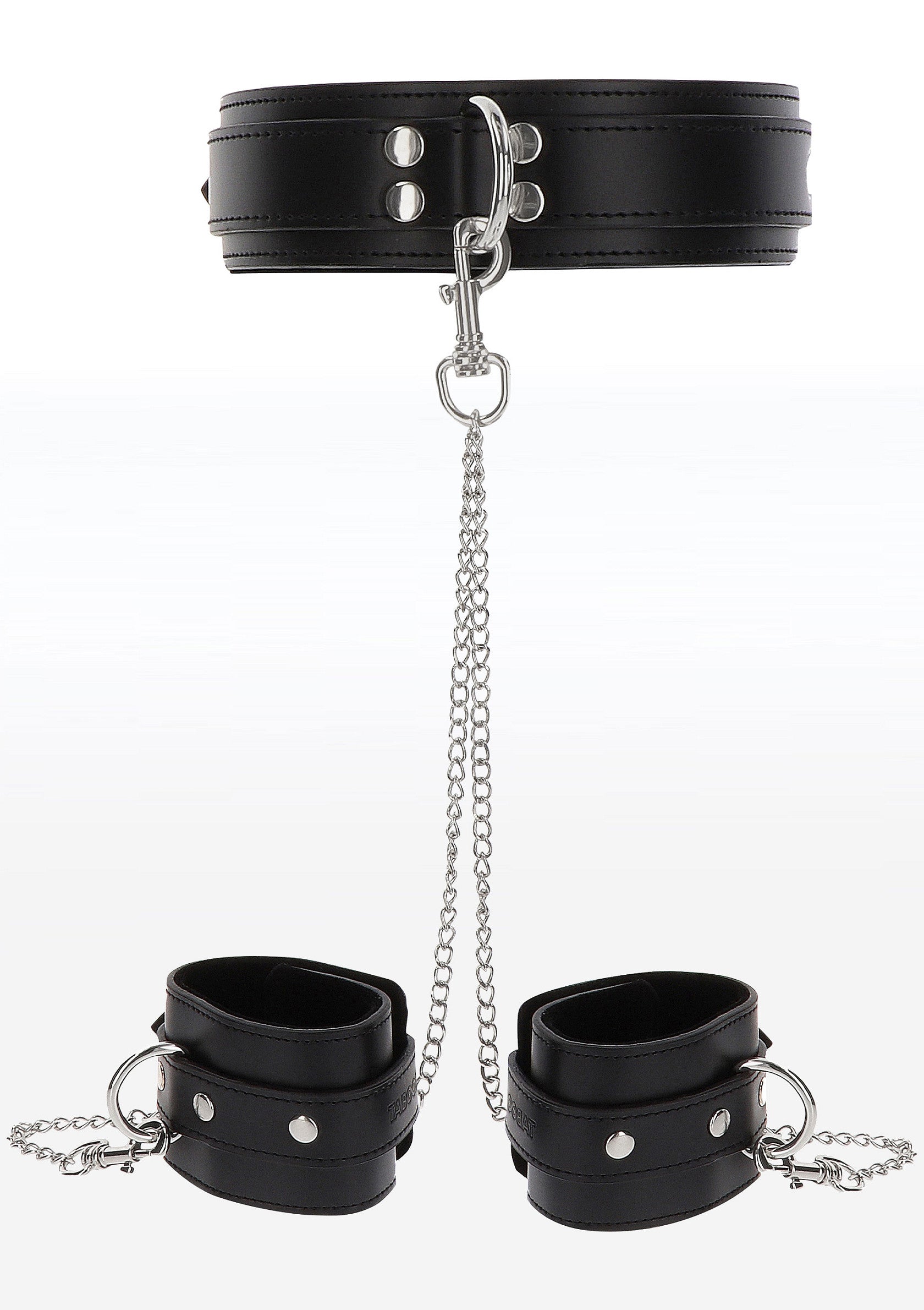 17104 taboom luxury bondage essentials heavy collar and wrist cuffs