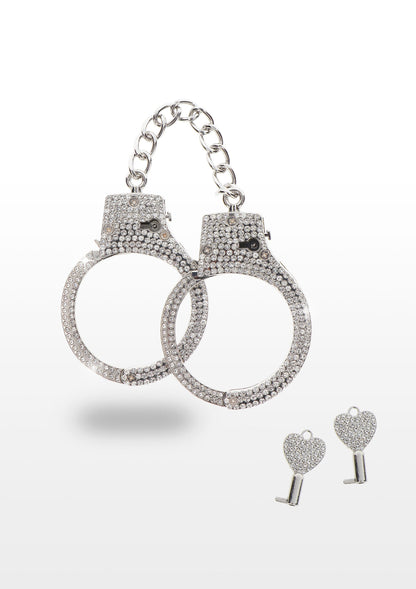 17136 taboom luxury bondage essentials diamond wrist cuffs silver
