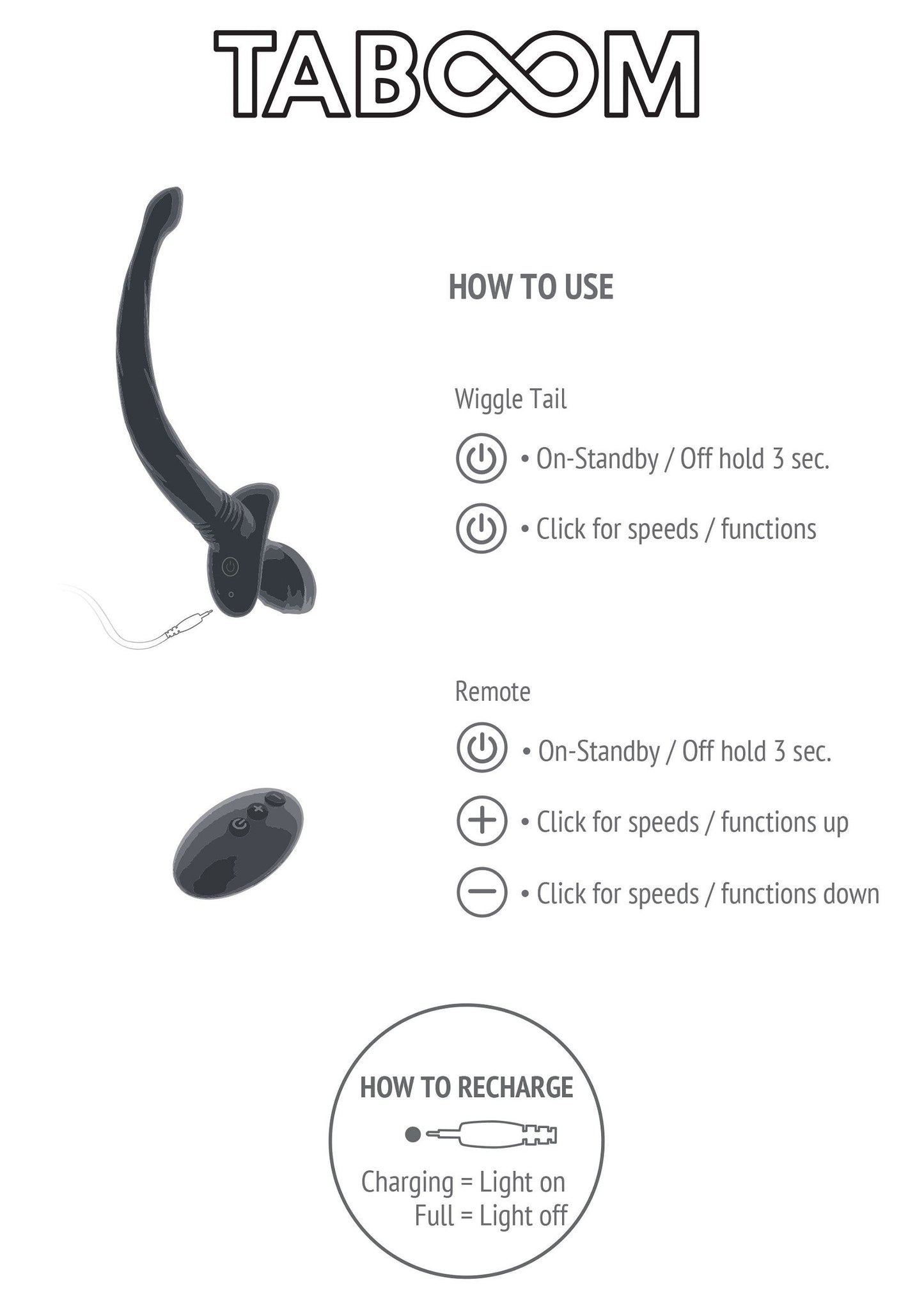 17142 taboom luxury bondage essentials puppy play wiggle tail