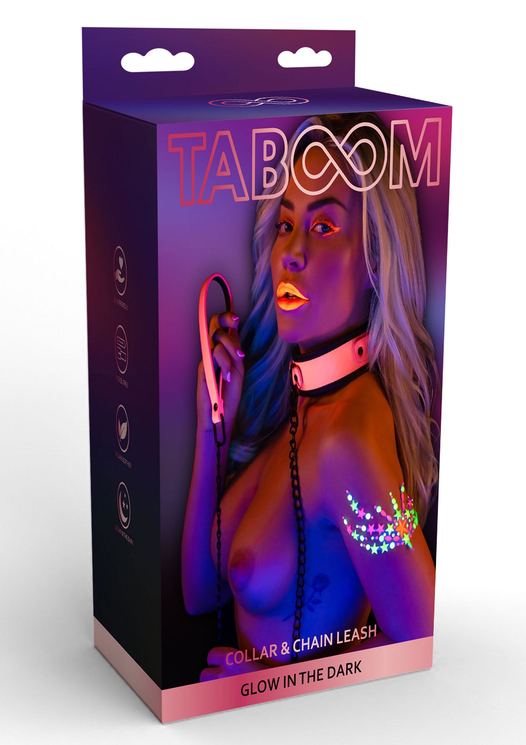17204 taboom glow in the dark collar and chain leash