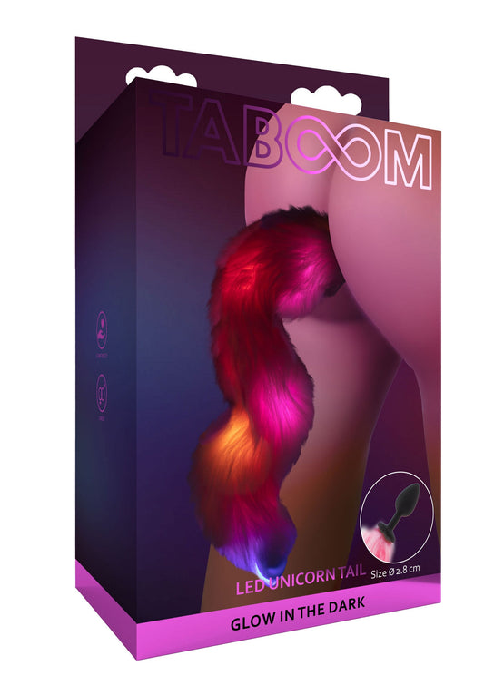 17209 taboom glow in the dark unicorn tail buttplug led