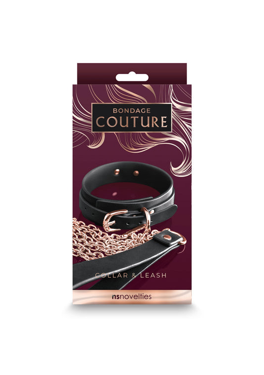 18830 ns novelties bondage couture bondage couture collar leash