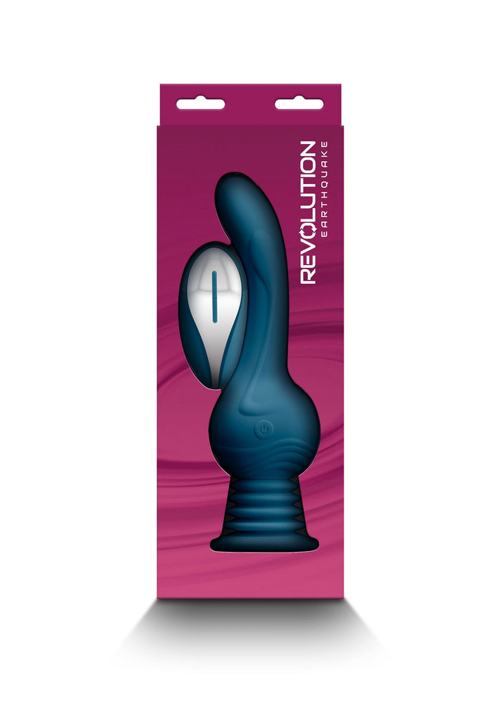 Revolution Earthquake. Rotierender Silikon-Vibrator mit 3 Vibrationsmodi und Fernbedienung. Flexibles Design für gezielte G-Spot und Prostata-Stimulation. Exklusive bei RaiX Shop Konstanz kaufen