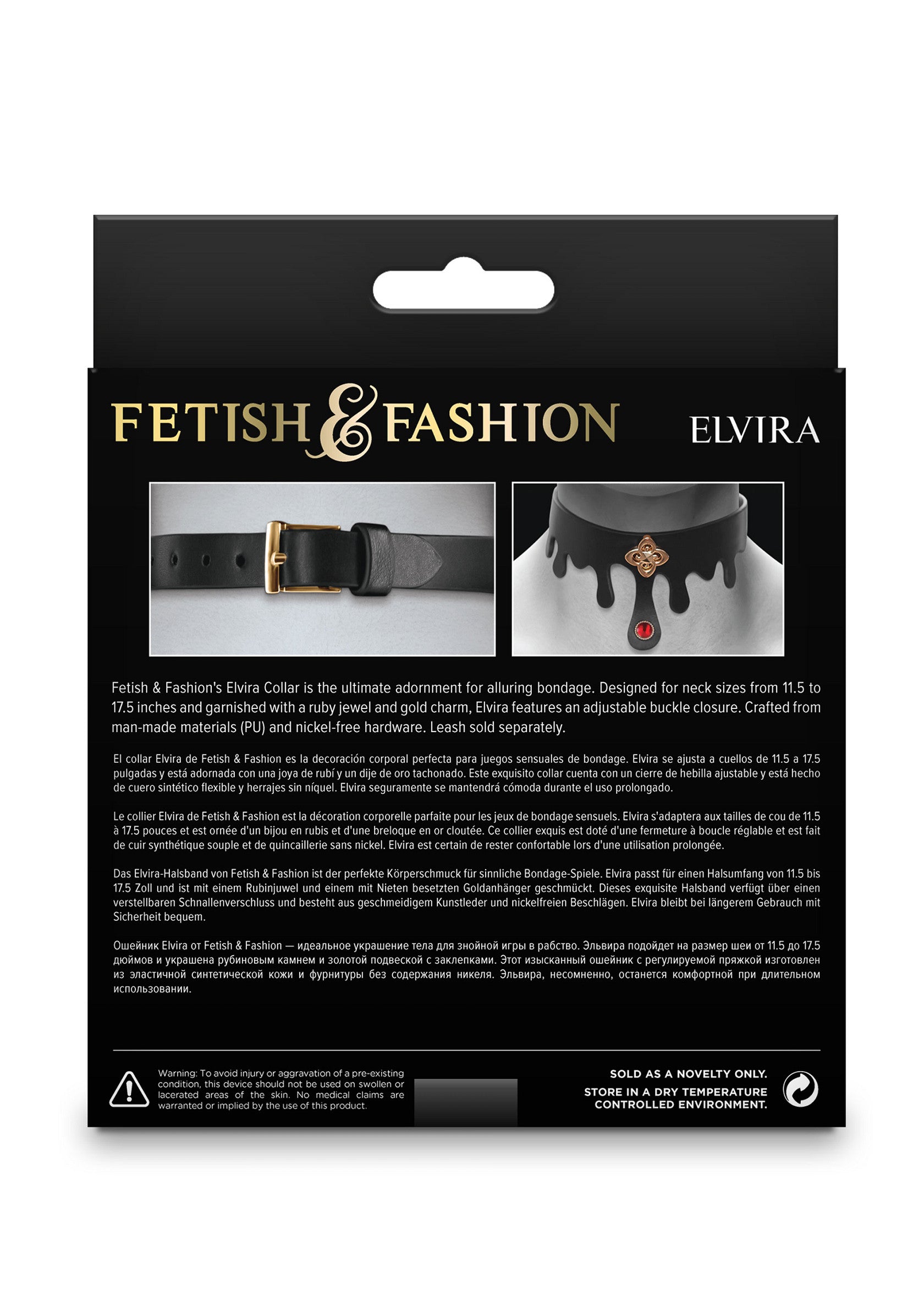 19234 ns novelties fetish fashion elvira collar
