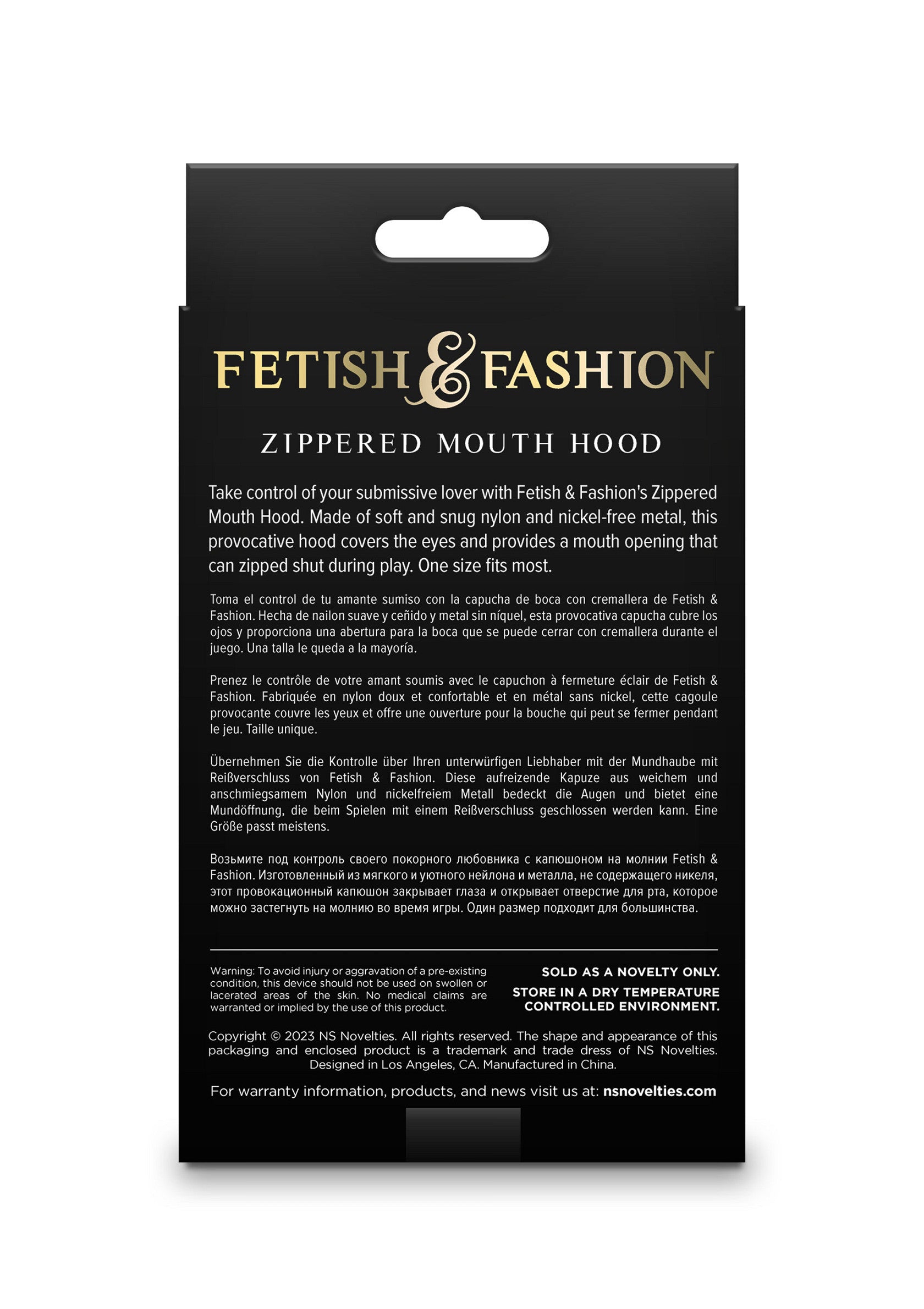 19245 ns novelties fetish fashion zippered mouth hood