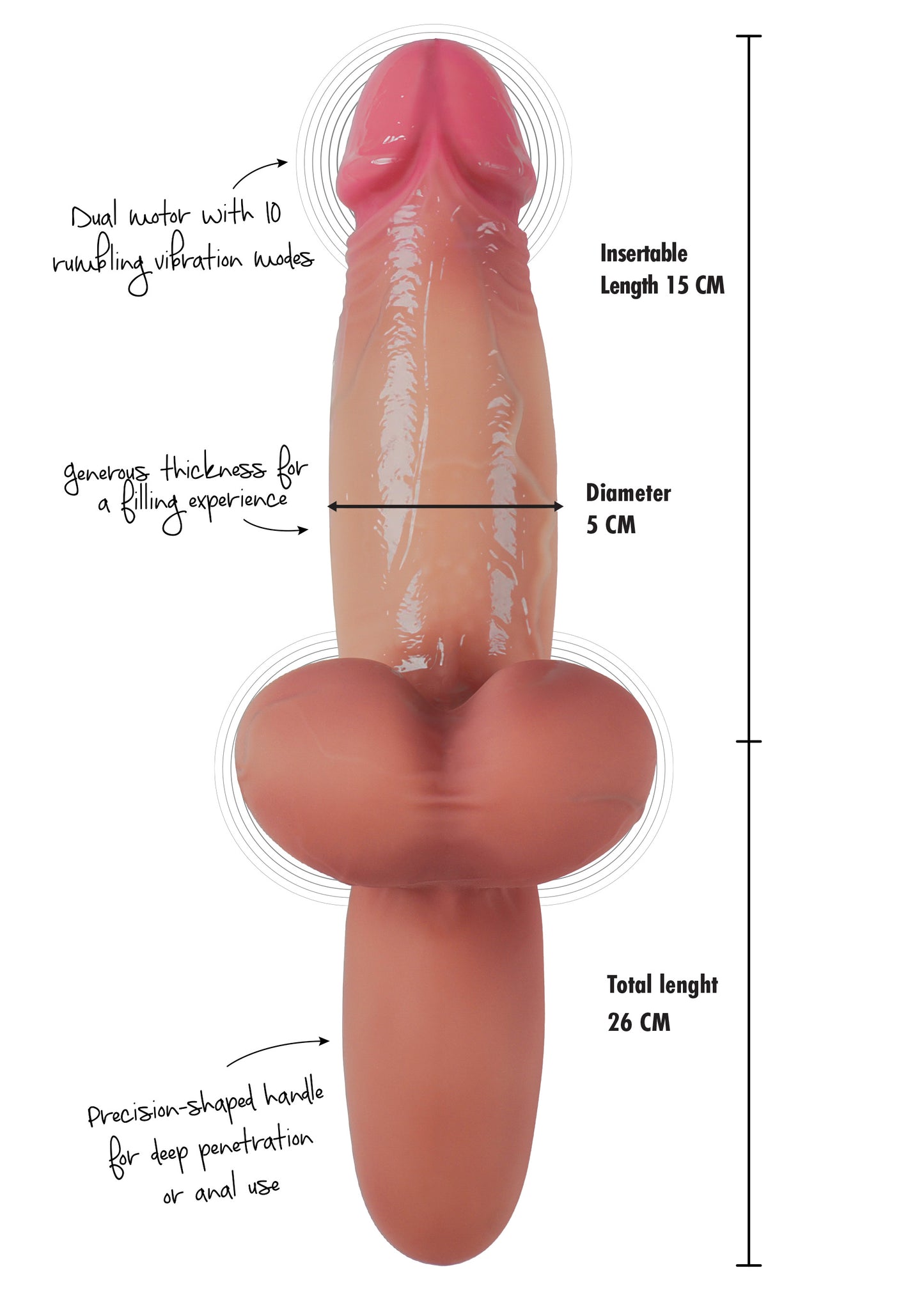 Heavy Hitter Vibrating Dildo Liquid Silicone