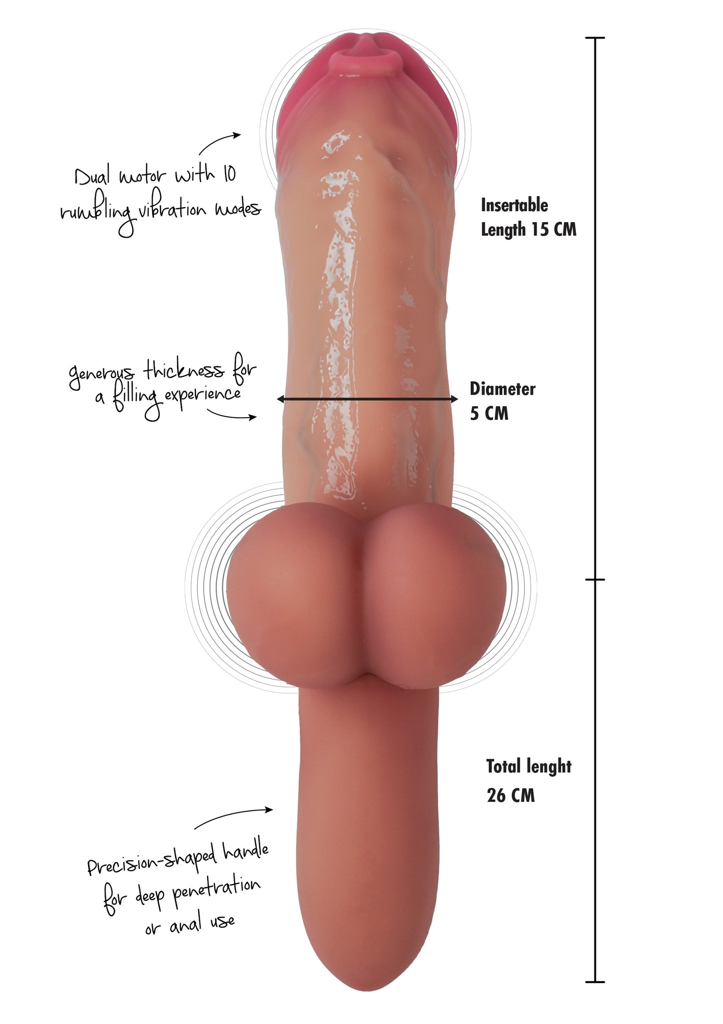 Pierced Punisher Vibrating Dildo Liquid Silicone