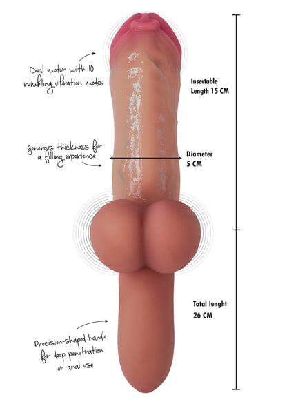Pierced Punisher Vibrating Dildo Liquid Silicone