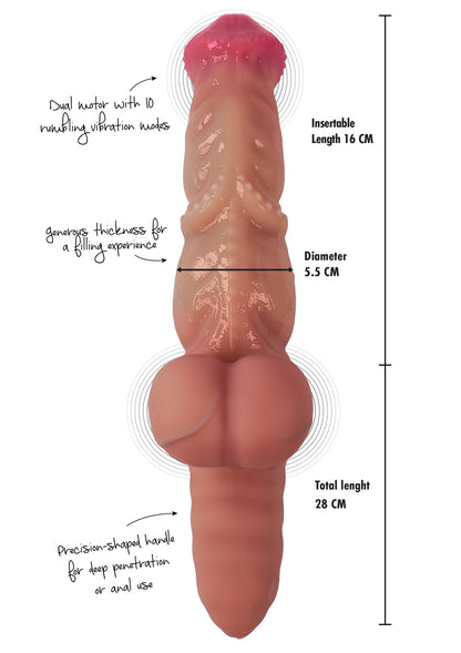 Mutant Rumbler Vibrating Dildo Liquid Silicone