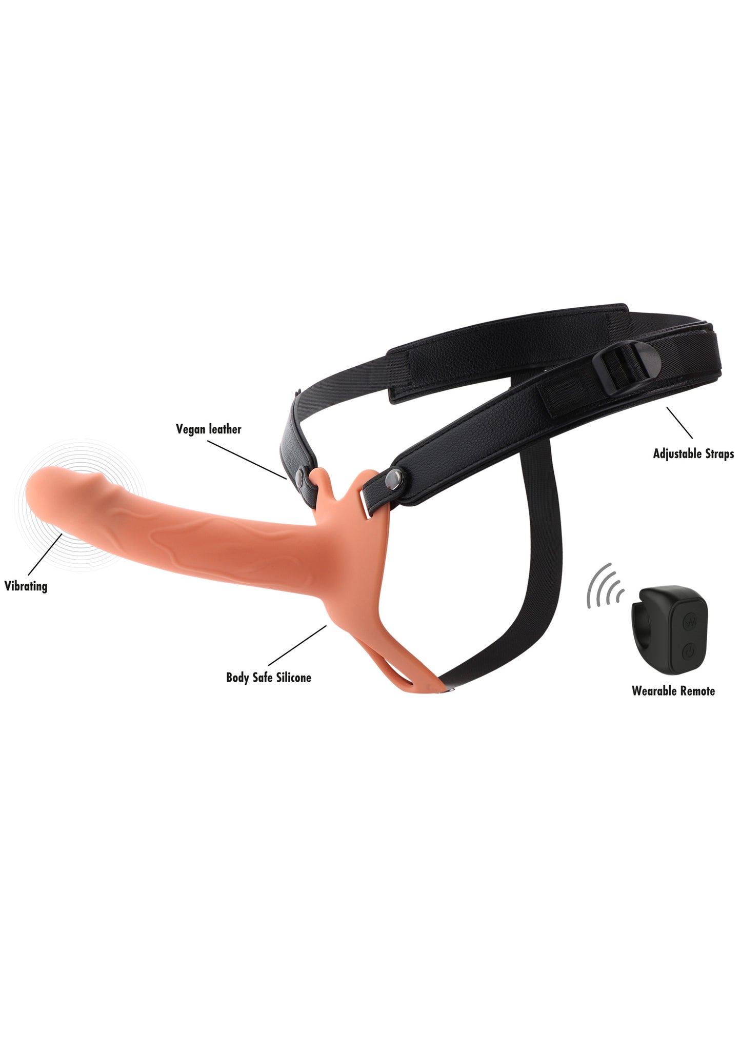 Hollow Penis Strapon Vibrating 18cm