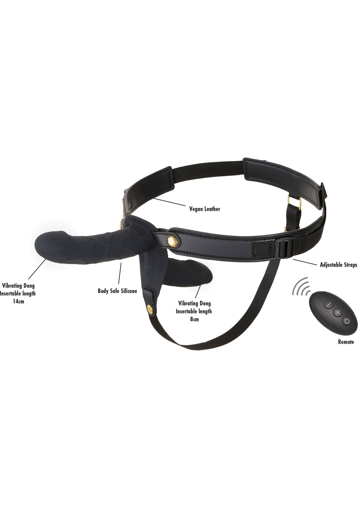 Double Vibrating Pleasure Penis Strapon 14 cm