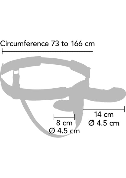 Double Vibrating Pleasure Penis Strapon 14 cm