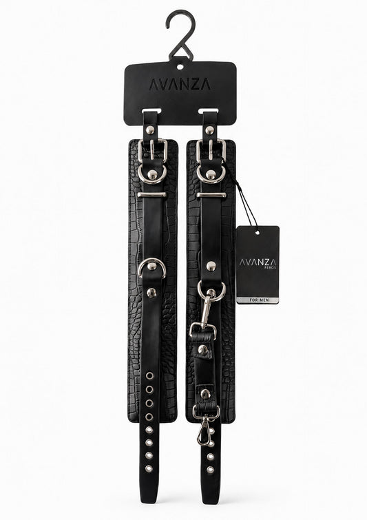 Croc-Embossed Ankle Cuffs