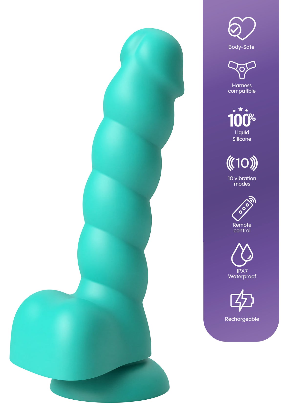 Spiral Tease Vibrating Dildo Silicone S