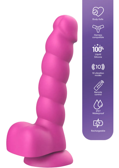 Spiral Tease Vibrating Dildo Silicone M