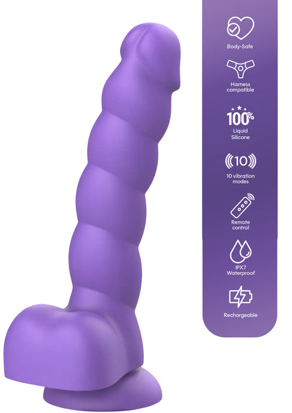 Spiral Tease Vibrating Dildo Silicone L