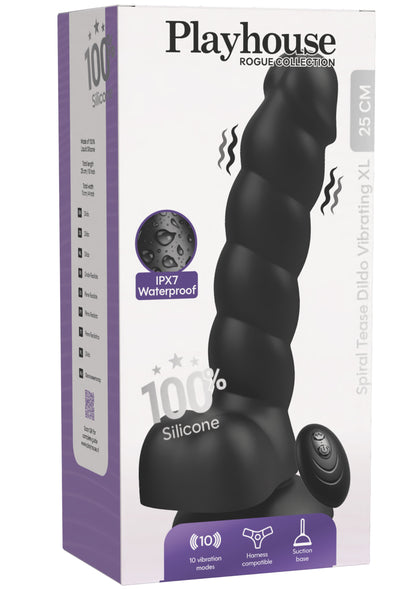 Spiral Tease Vibrating Dildo Silicone XL