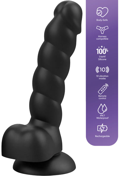 Spiral Tease Vibrating Dildo Silicone XL