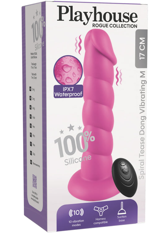 Spiral Tease Vibrating Dong Silicone M