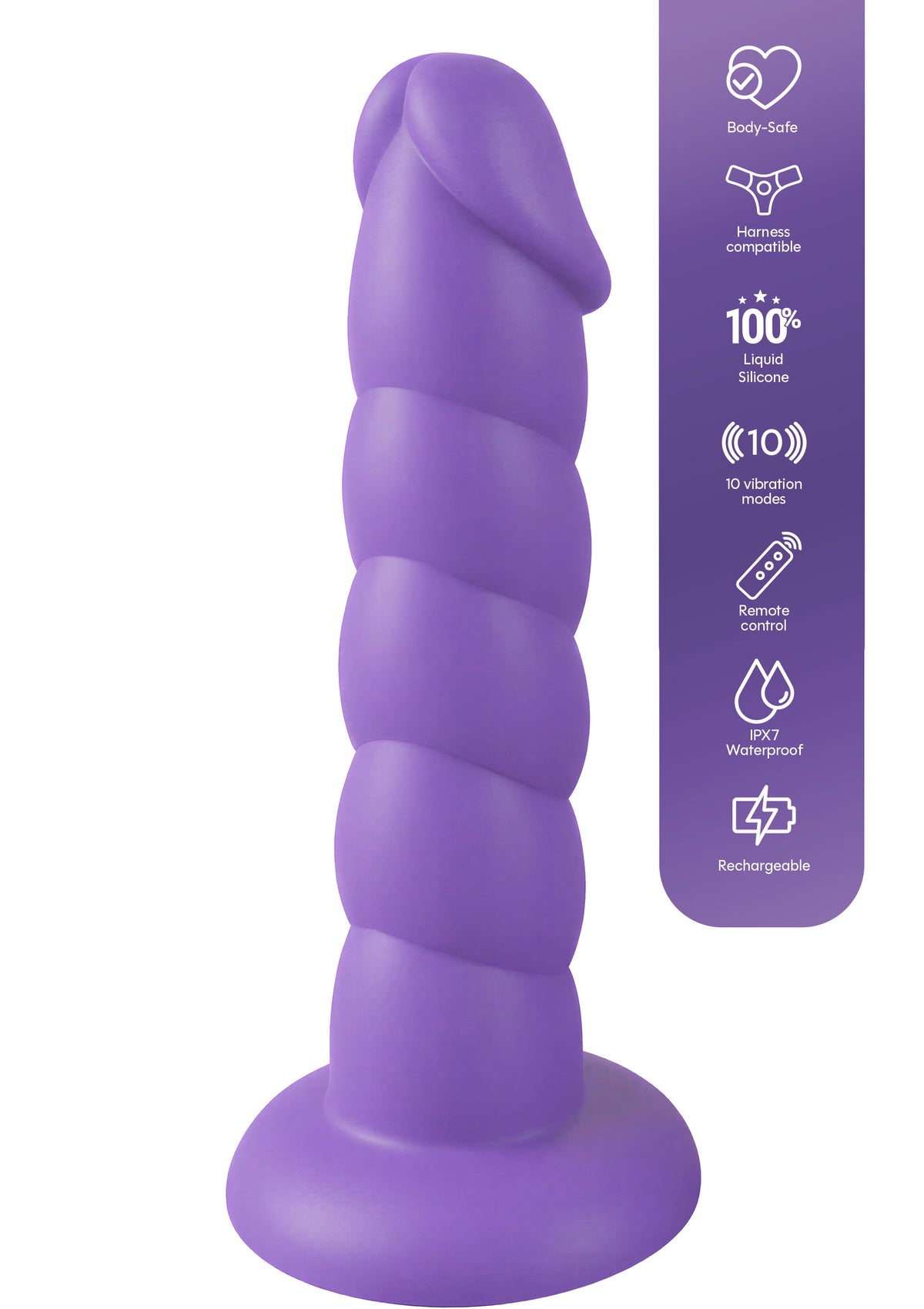 Spiral Tease Vibrating Dong Silicone L