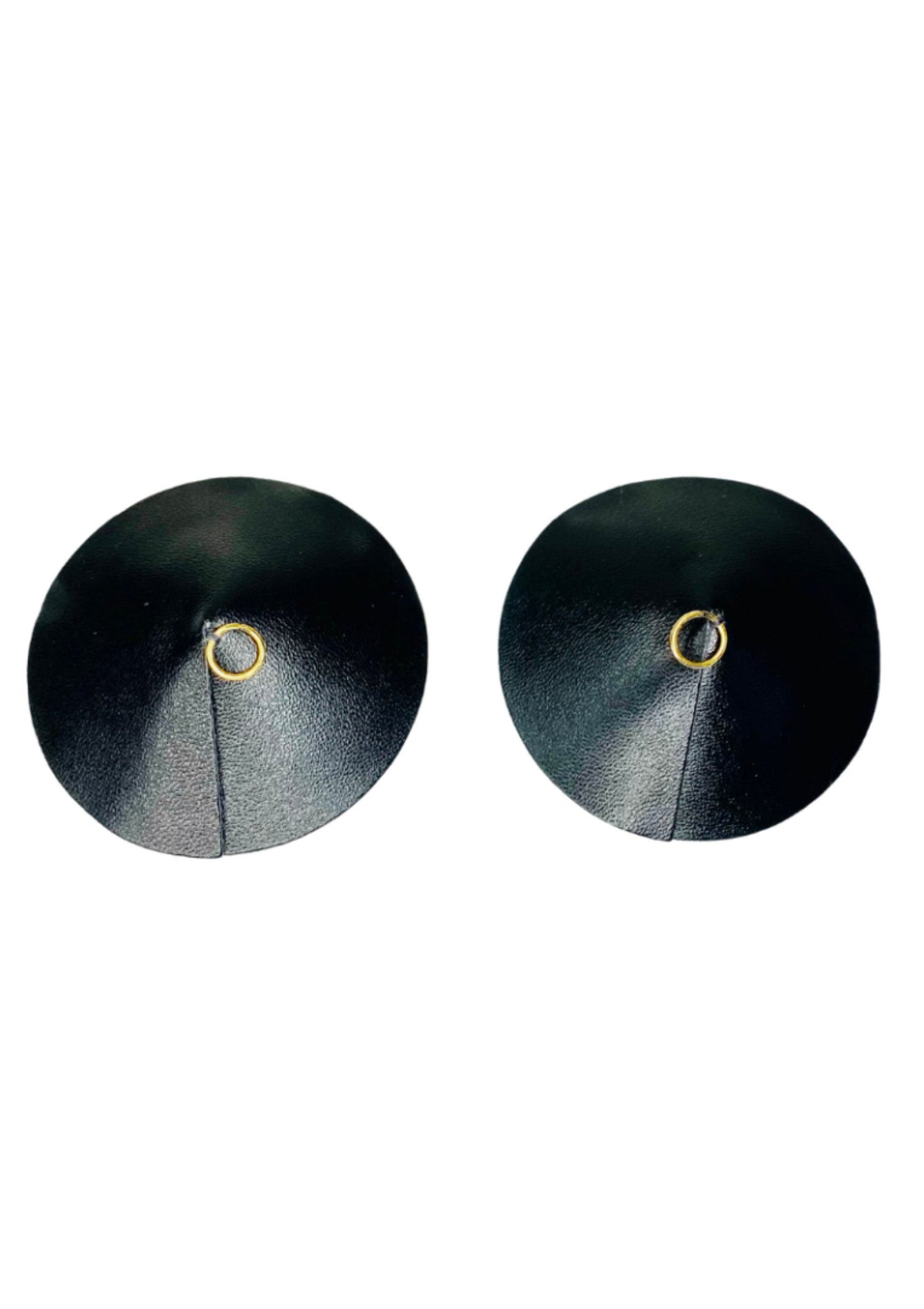 70833 kinky diva pu leather nipple covers ring