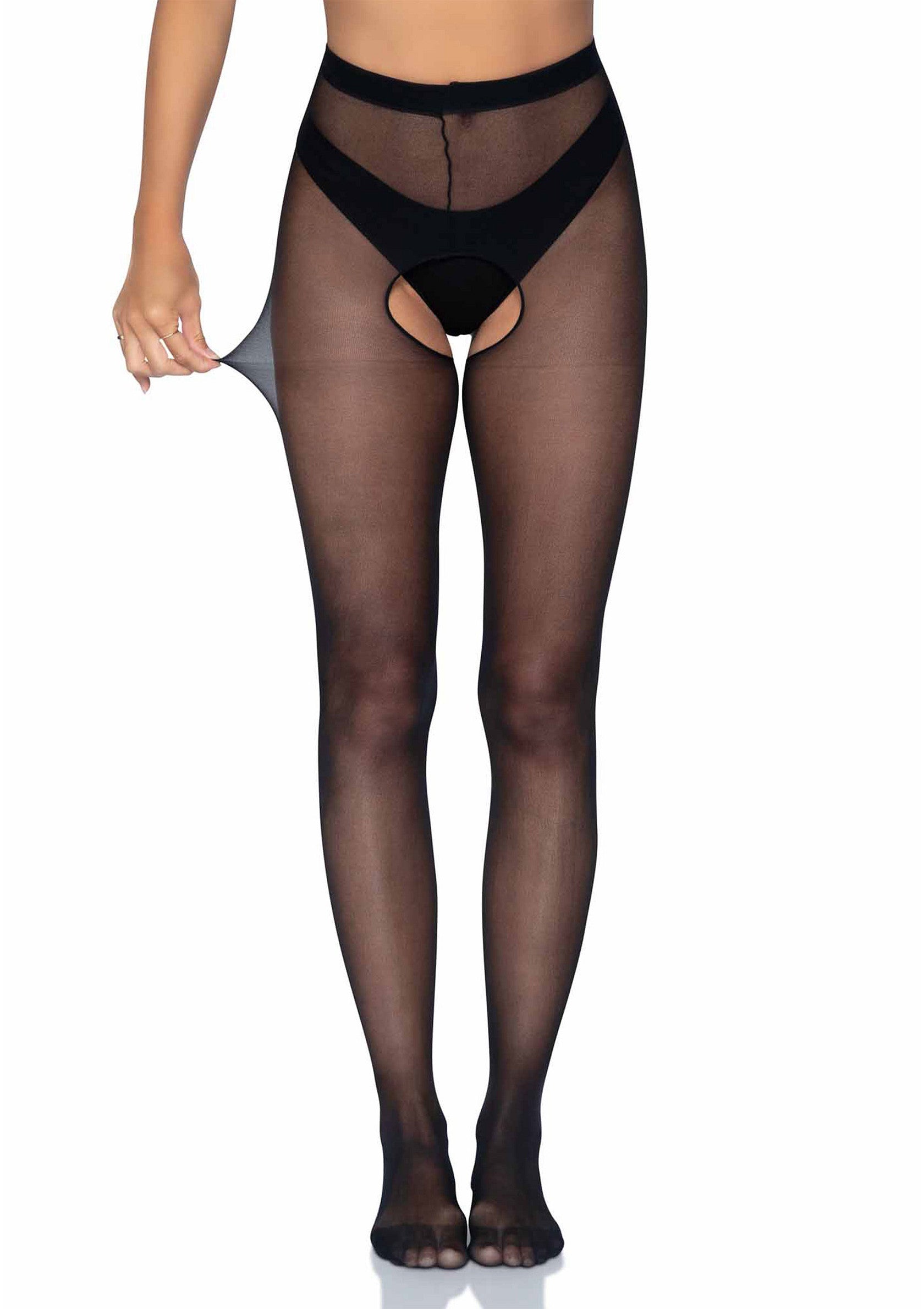 85045 leg avenue sheer crotchless pantyhose