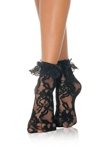 85058 leg avenue lace socks with ruffle