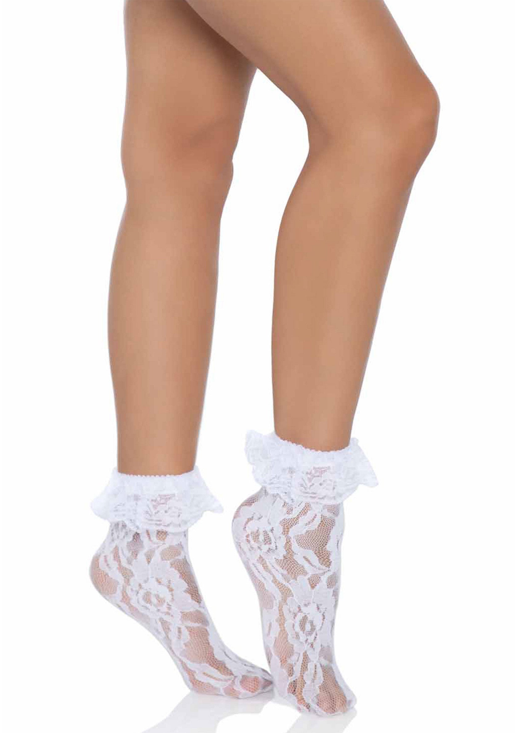85058 leg avenue lace socks with ruffle