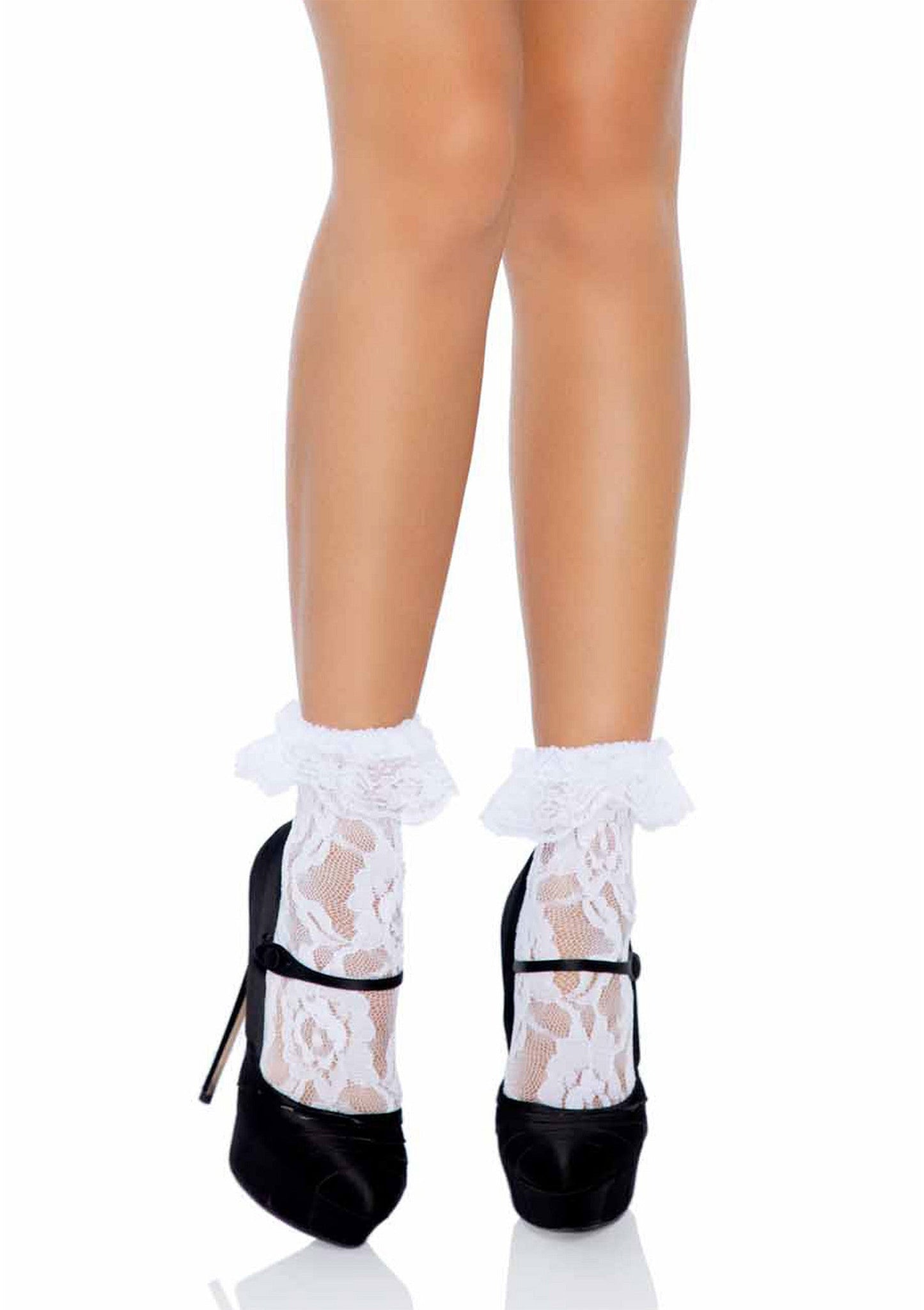 85058 leg avenue lace socks with ruffle