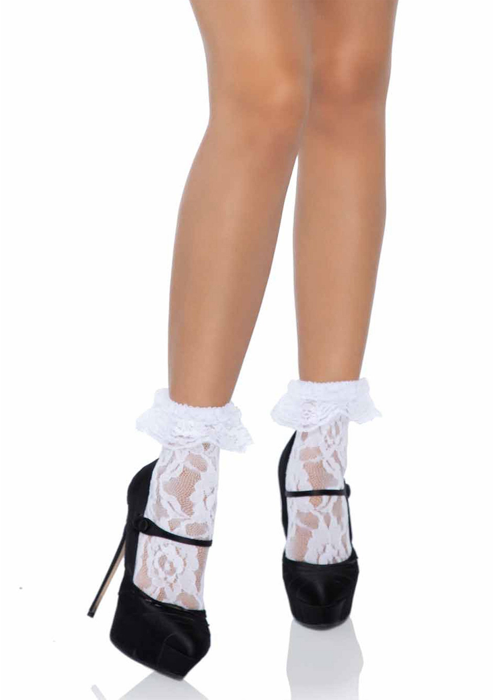 85058 leg avenue lace socks with ruffle