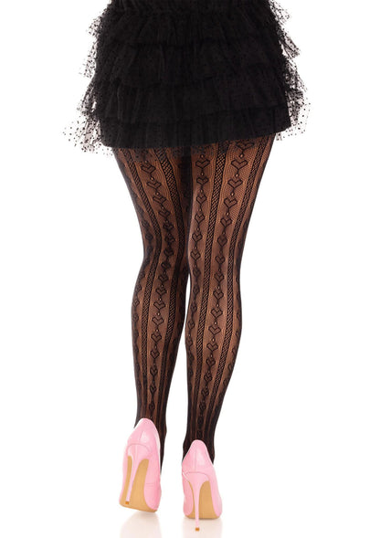 85065 leg avenue sweetheart striped net pantyhose