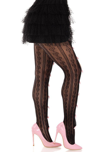 85065 leg avenue sweetheart striped net pantyhose