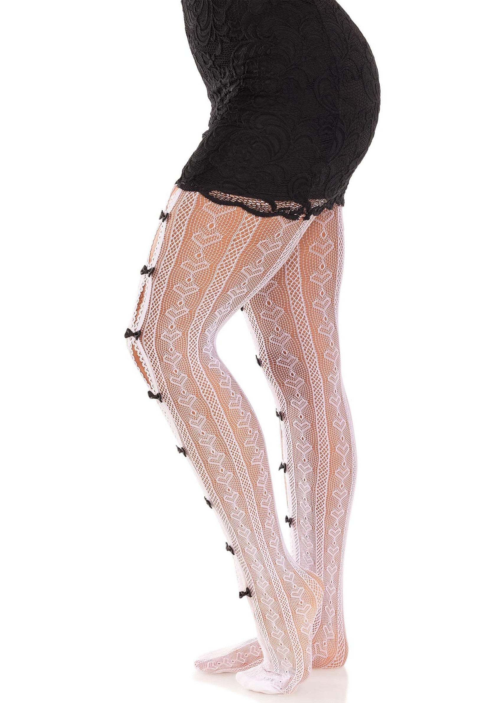 85065 leg avenue sweetheart striped net pantyhose