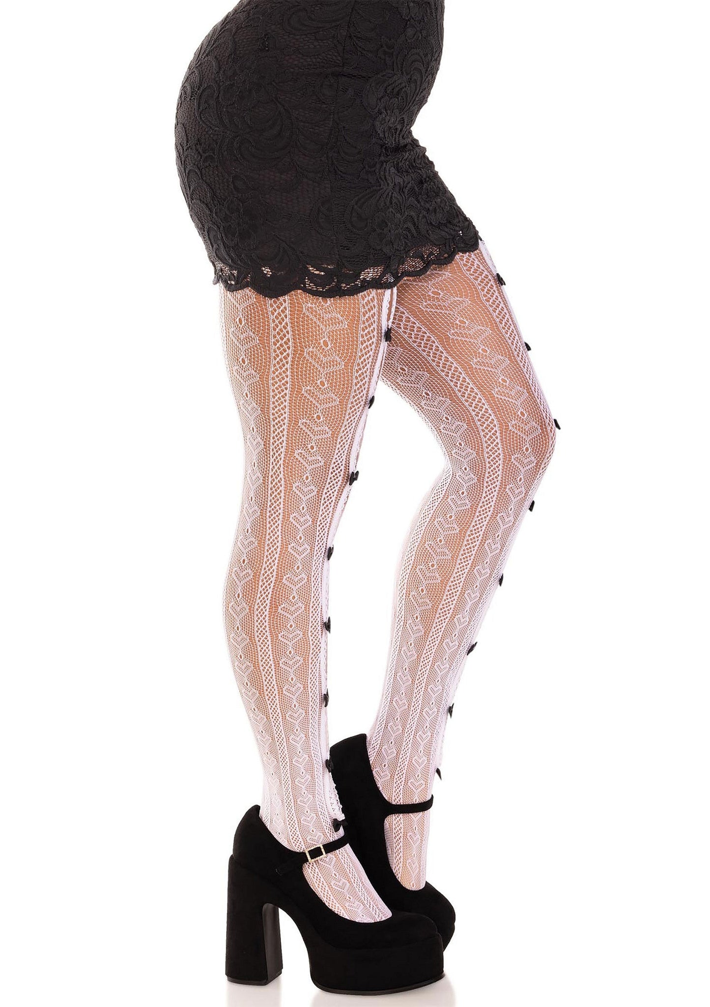 85065 leg avenue sweetheart striped net pantyhose