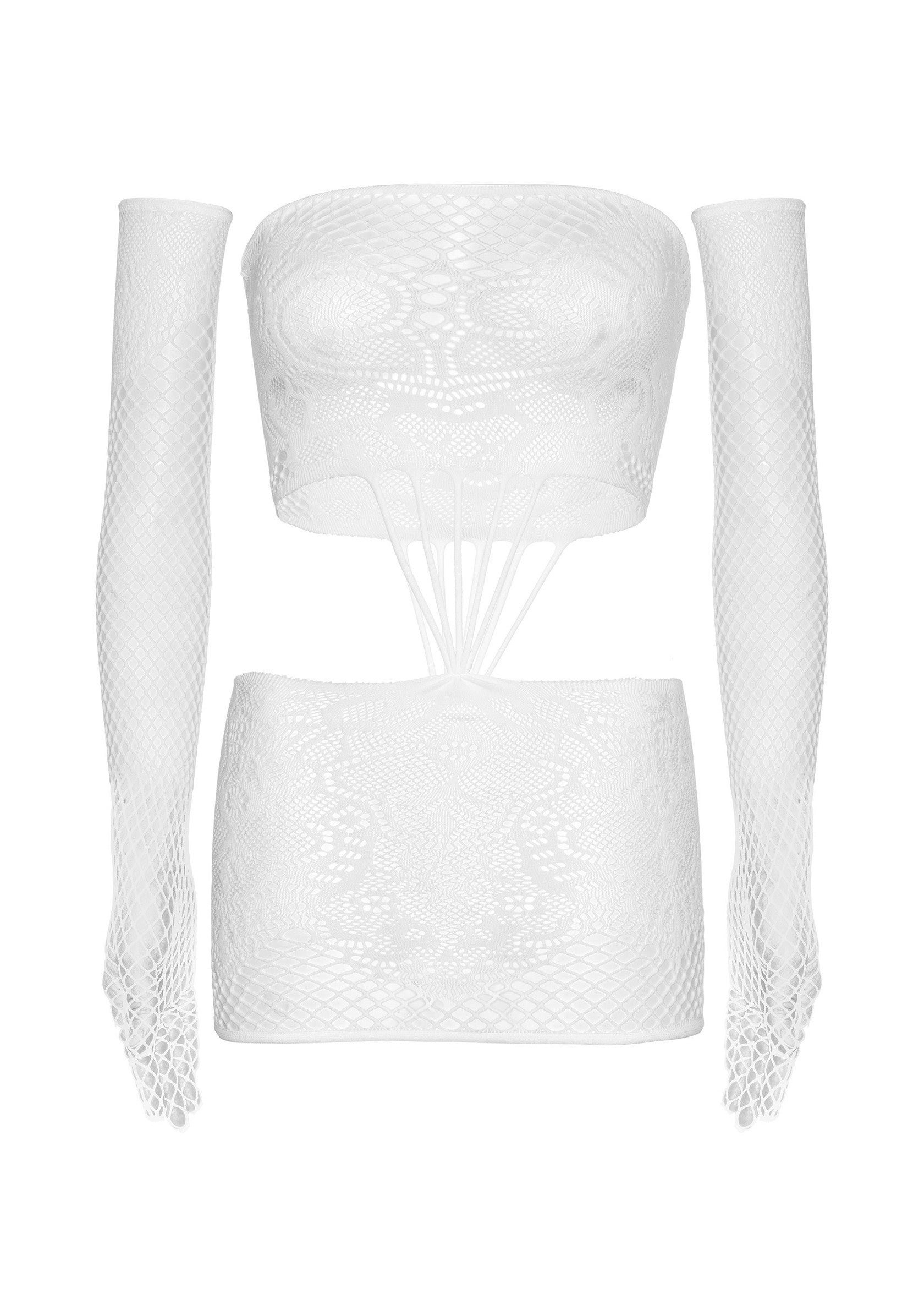 85310 leg avenue very sexy lingerie strappy lace dress and matching gloves