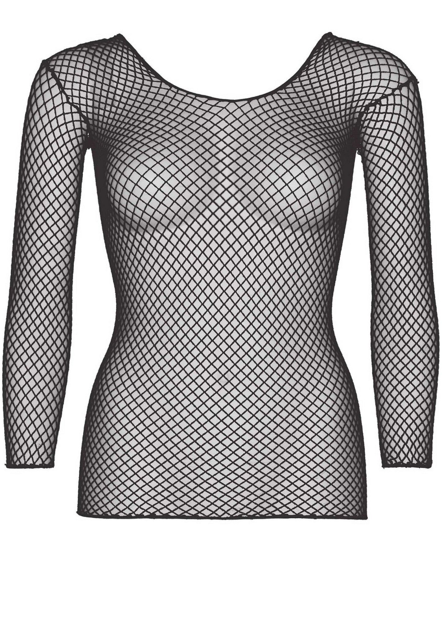 85387 leg avenue very sexy lingerie elastane long sleeved fishnet shirt