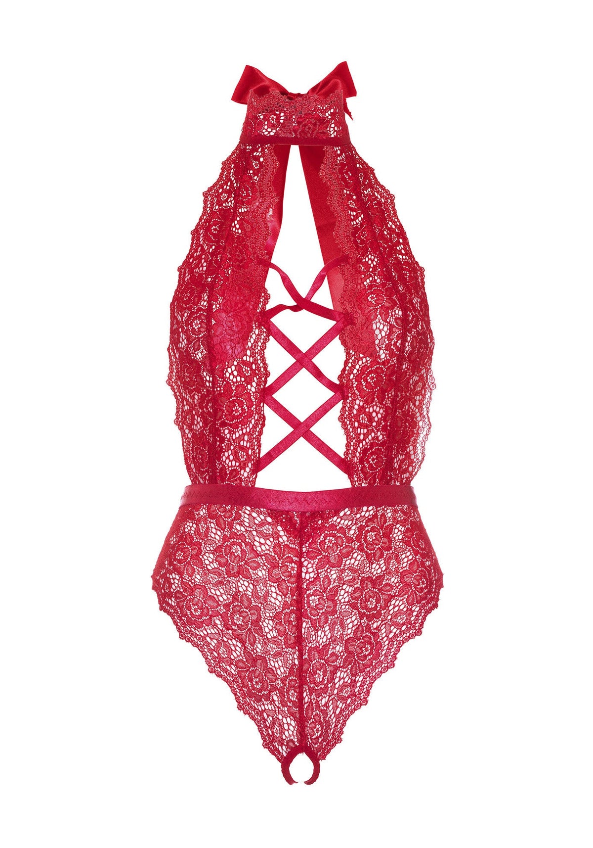 86522 leg avenue very sexy lingerie high neck crotchless teddy